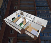 3-комн, 64.5кв м, этаж 5/14  Заягорбский,Первомайская улица,42