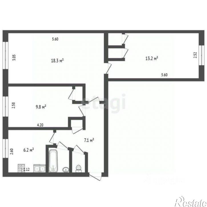 3-комн квартира Советский проспект, 91,  д. 91