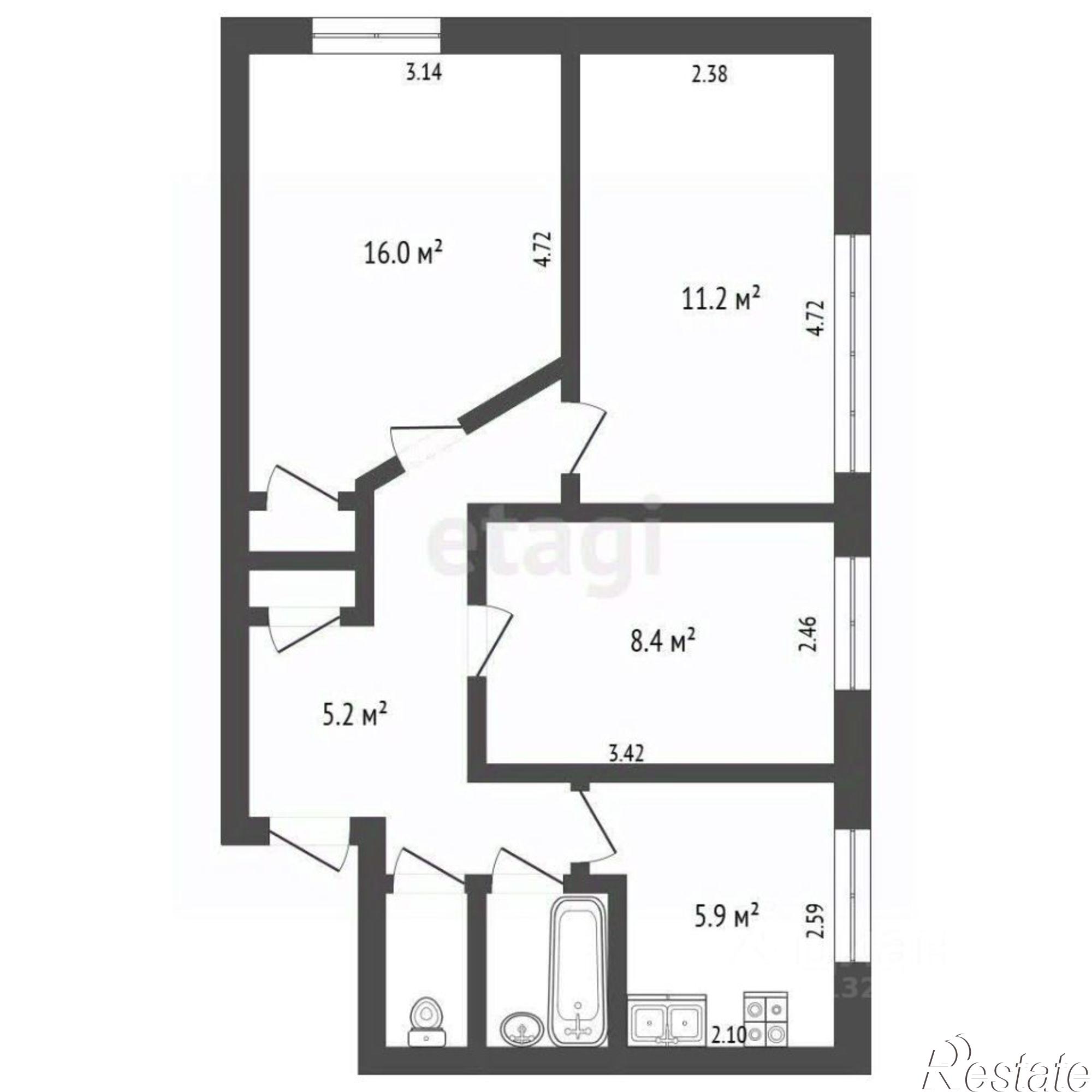 Купить квартиру за 3 590 000 рублей на Советский проспект, 37