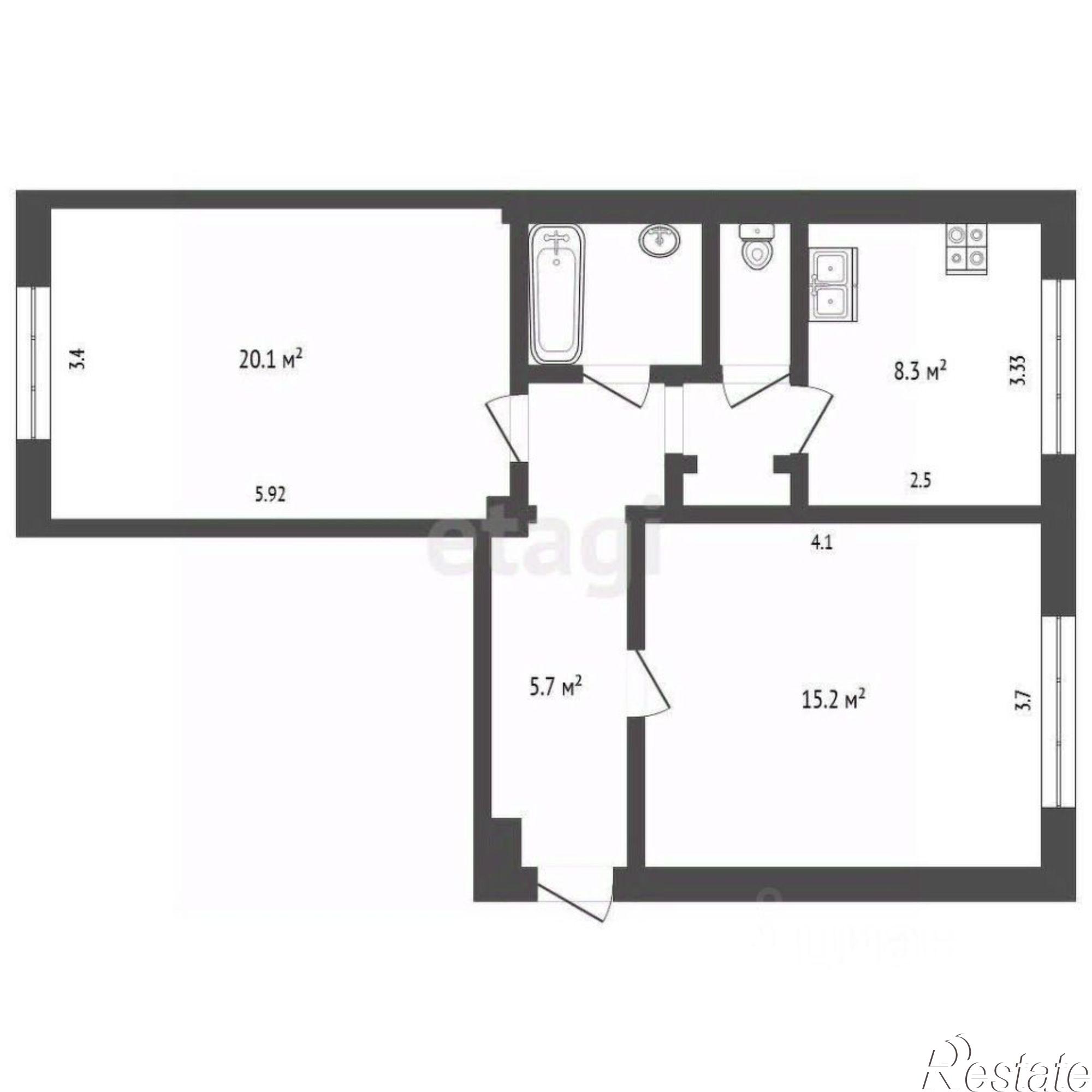 Купить квартиру за 3 790 000 рублей на улица Металлургов, 35