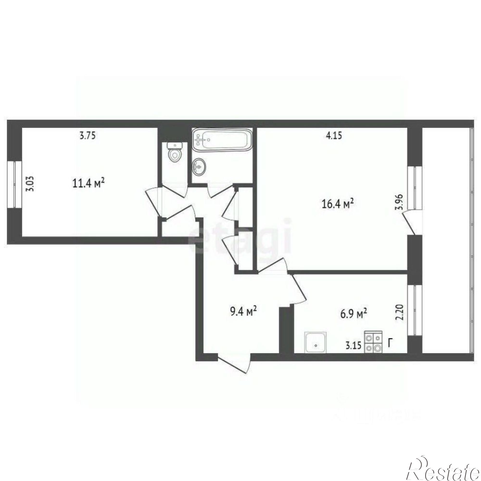 Купить квартиру за 3 999 000 рублей на Олимпийская улица, 41