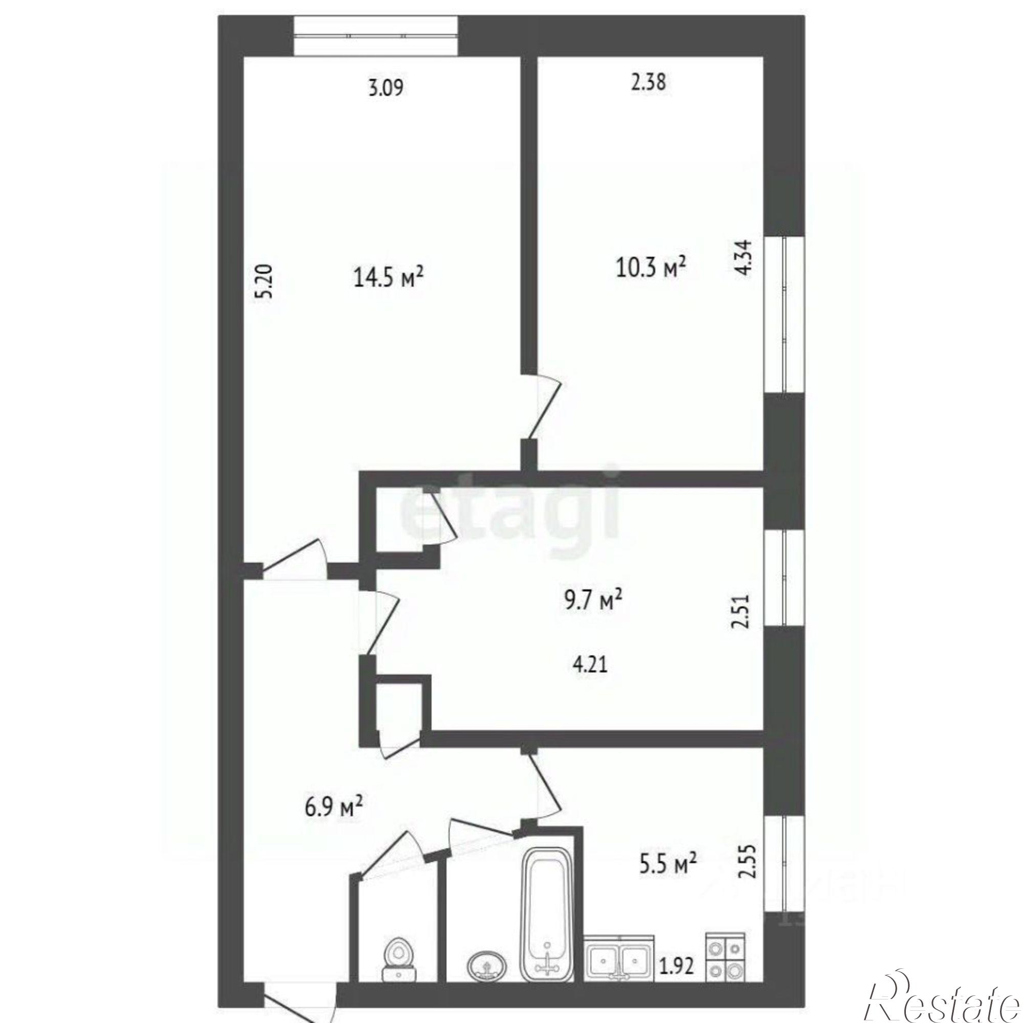 Купить квартиру за 4 600 000 рублей на Советский проспект, 110