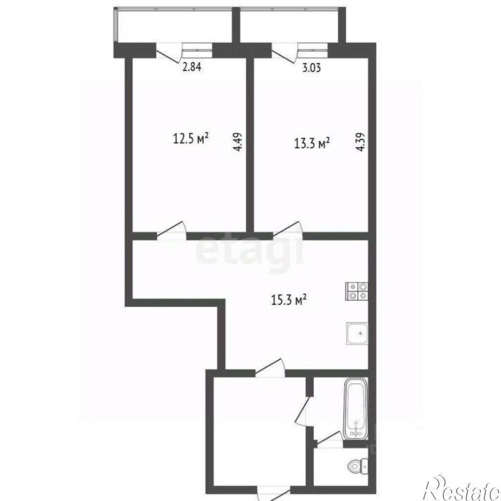 2-комн квартира проспект Победы, 6,  д. 6