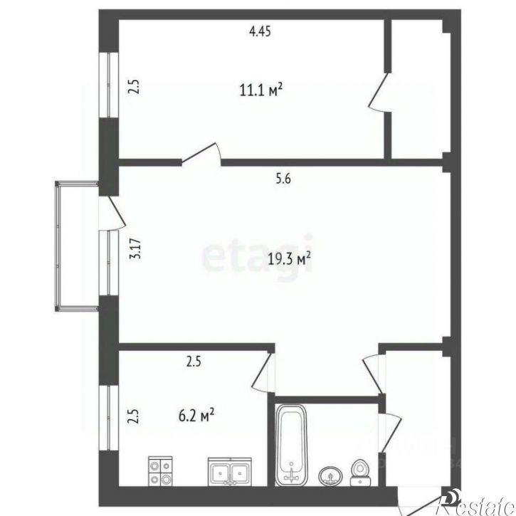 2-комн квартира улица Ломоносова, 41,  д. 41