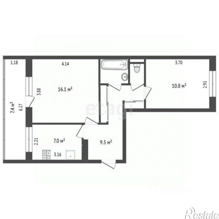 2-комн квартира проспект Победы, 194,  д. 194