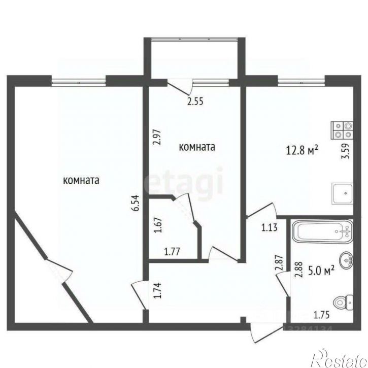 2-комн квартира улица Речников, 7,  д. 7