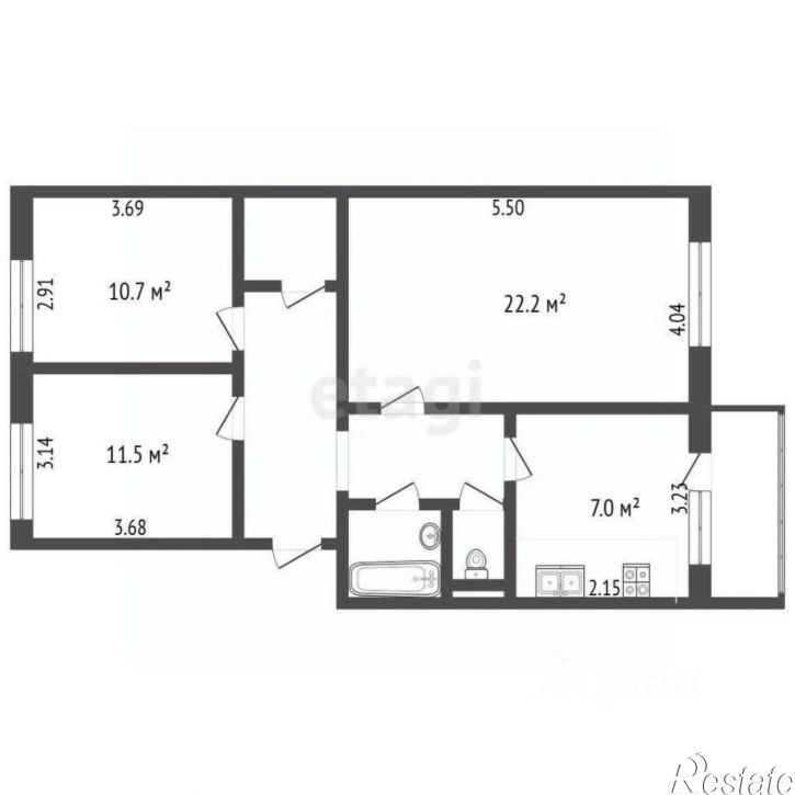 3-комн квартира Октябрьский проспект, 62,  д. 62
