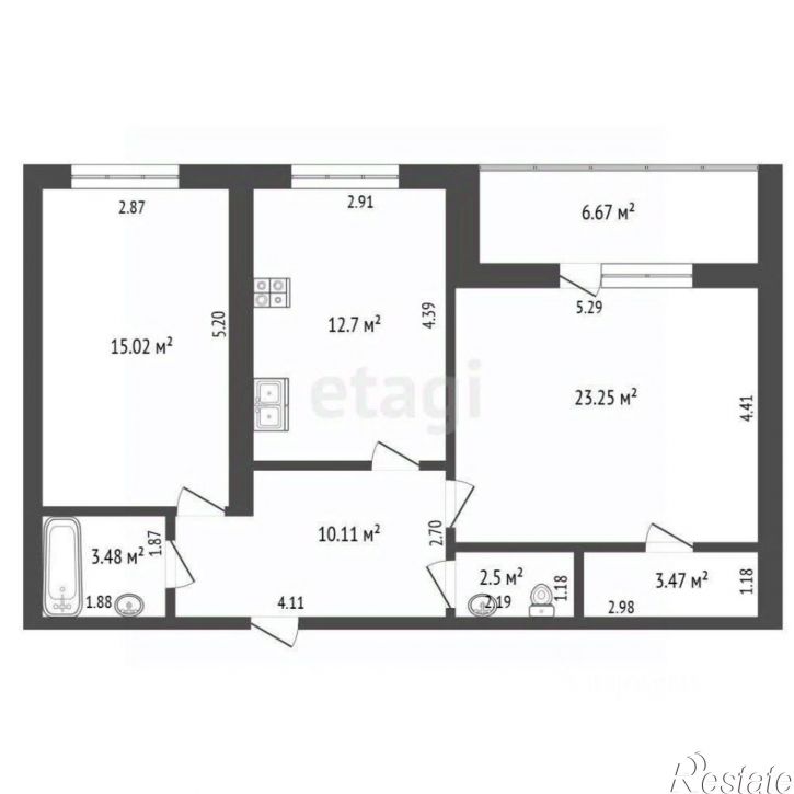 2-комн квартира Ленинградская улица, 38,  д. 38