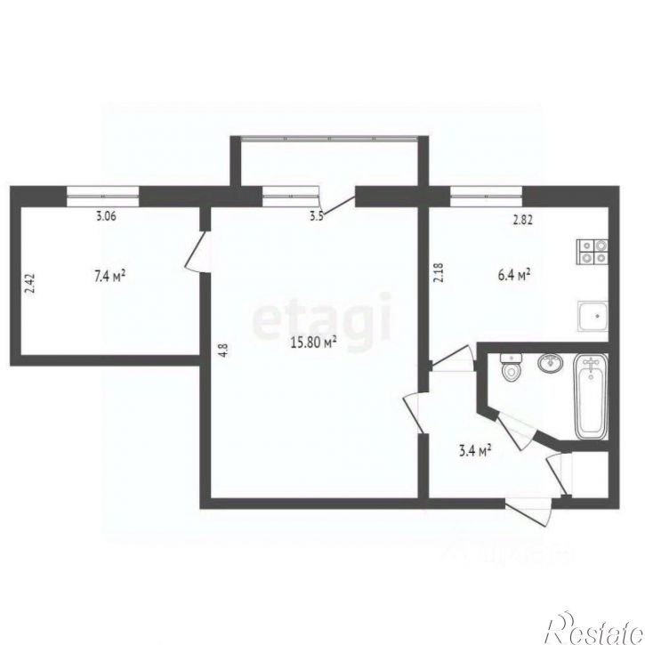 2-комн квартира Юбилейная улица, 31,  д. 31