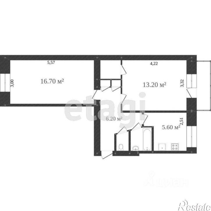 2-комн квартира Архангельская улица, 108,  д. 108