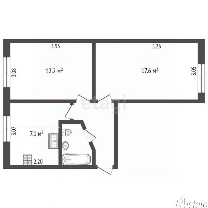 2-комн квартира