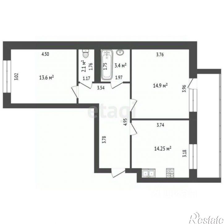 2-комн квартира