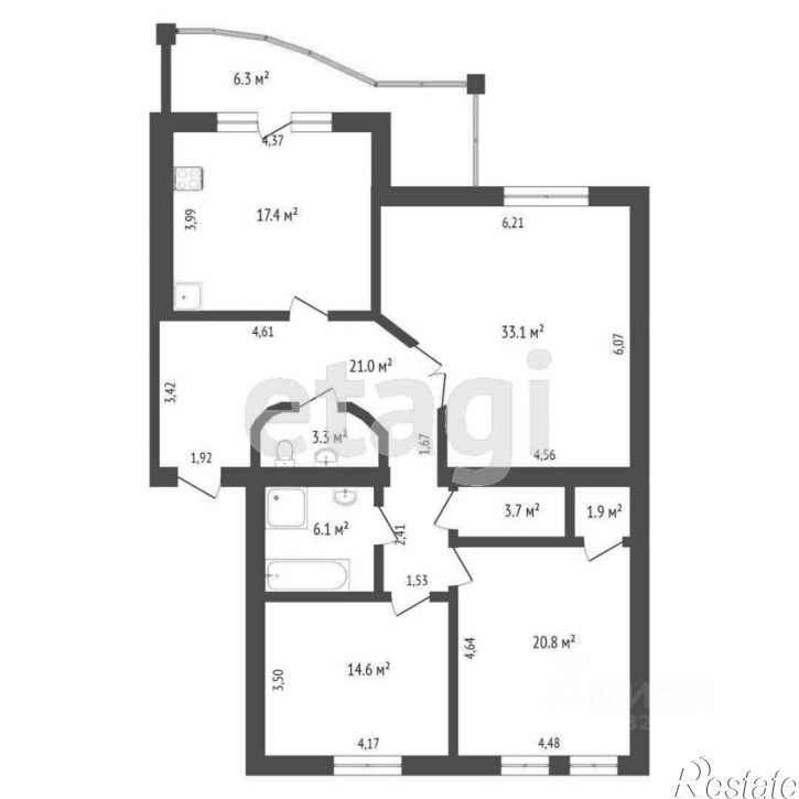 3-комн квартира улица Батюшкова, 5,  д. 5