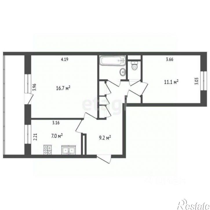 2-комн квартира улица Космонавта Беляева, 82,  д. 82