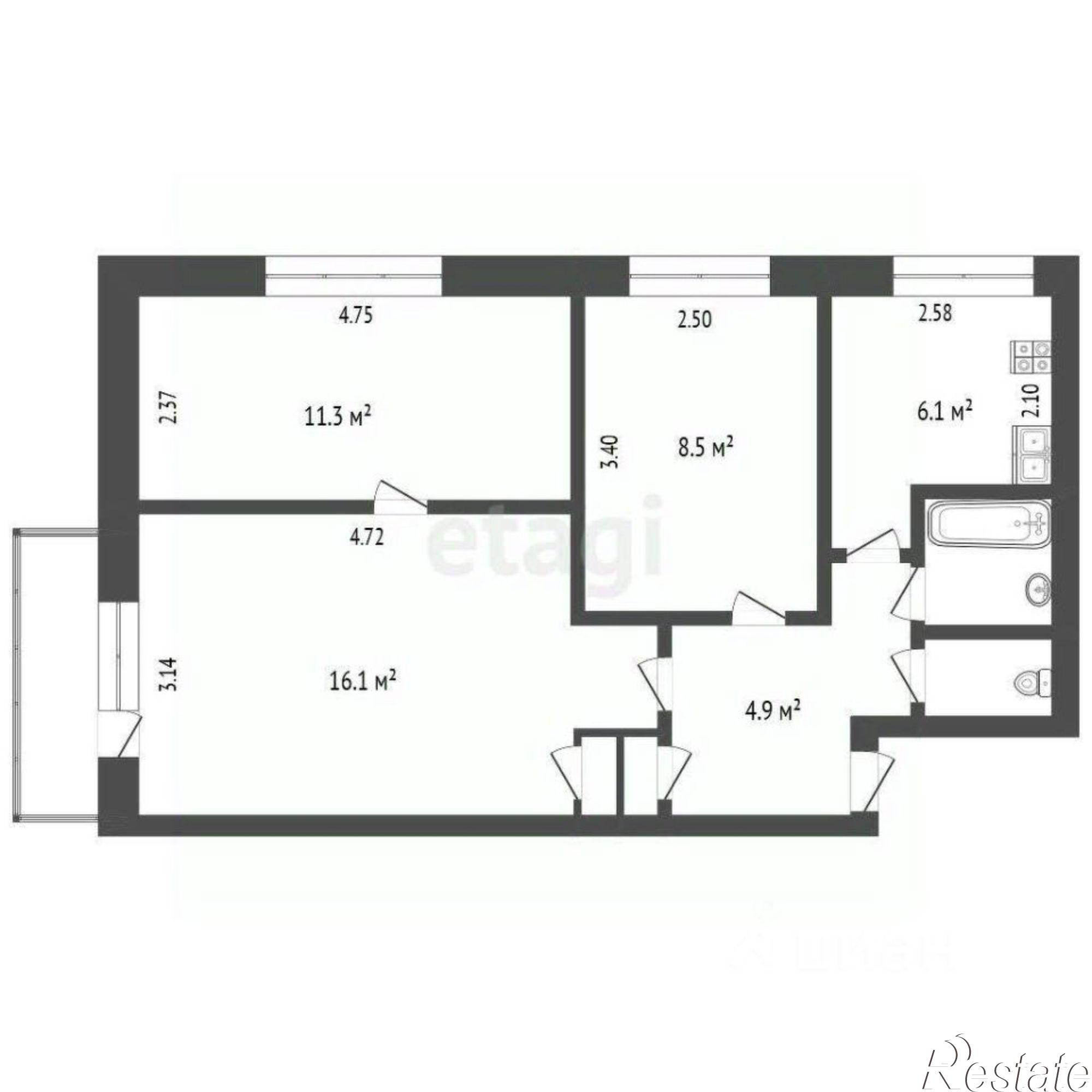 Купить квартиру за 4 350 000 рублей на пр-кт Победы, 79