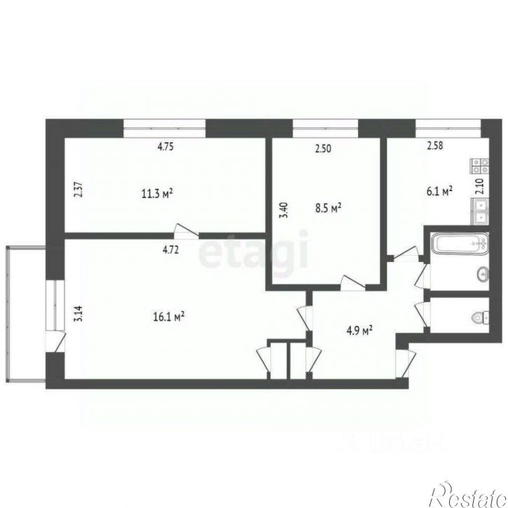 3-комн квартира пр-кт Победы, 79,  д. 79