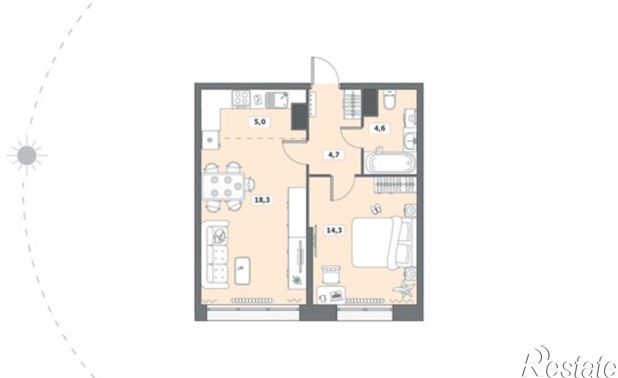 Купить квартиру за 6 190 800 рублей на Октябрьский проспект, 96