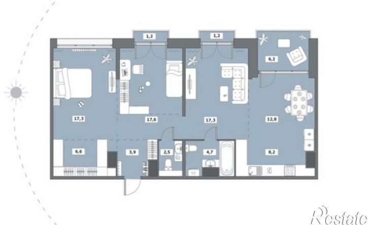 3-комн квартира Октябрьский проспект, 96,  д. 96