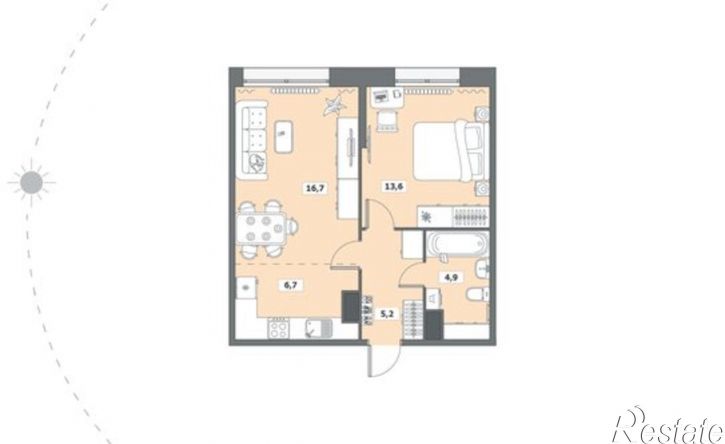 1-комн квартира Октябрьский проспект, 96