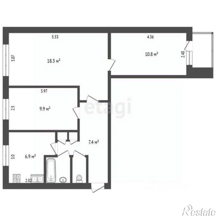 3-комн квартира ул Юбилейная, 15А,  д. 15А