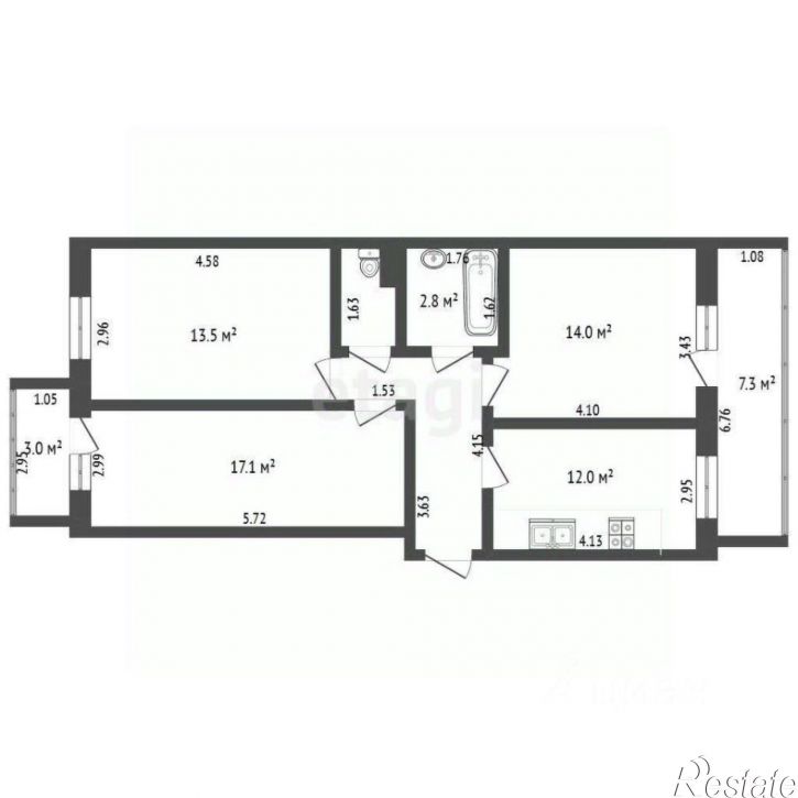 3-комн квартира Октябрьский проспект, 92А,  д. 92А