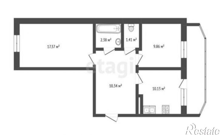 2-комн квартира ул Красная, 3,  д. 3