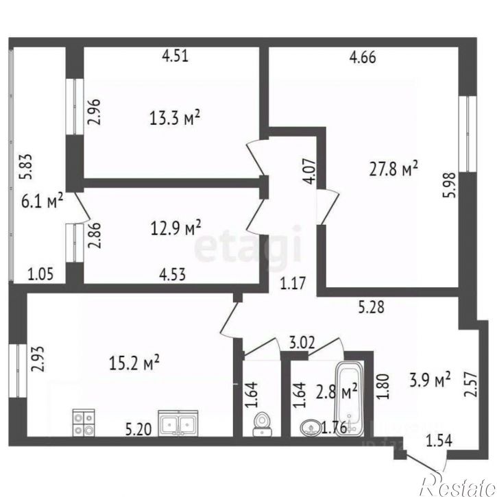 3-комн квартира