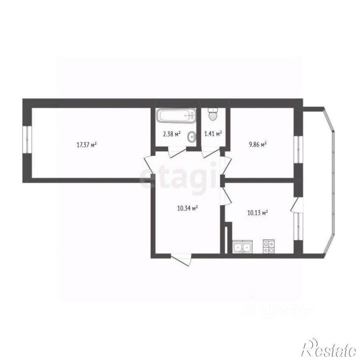 2-комн квартира ул Красная, 3,  д. 3