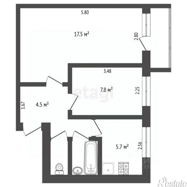 2-комн квартира улица Чкалова, 10,  д. 10