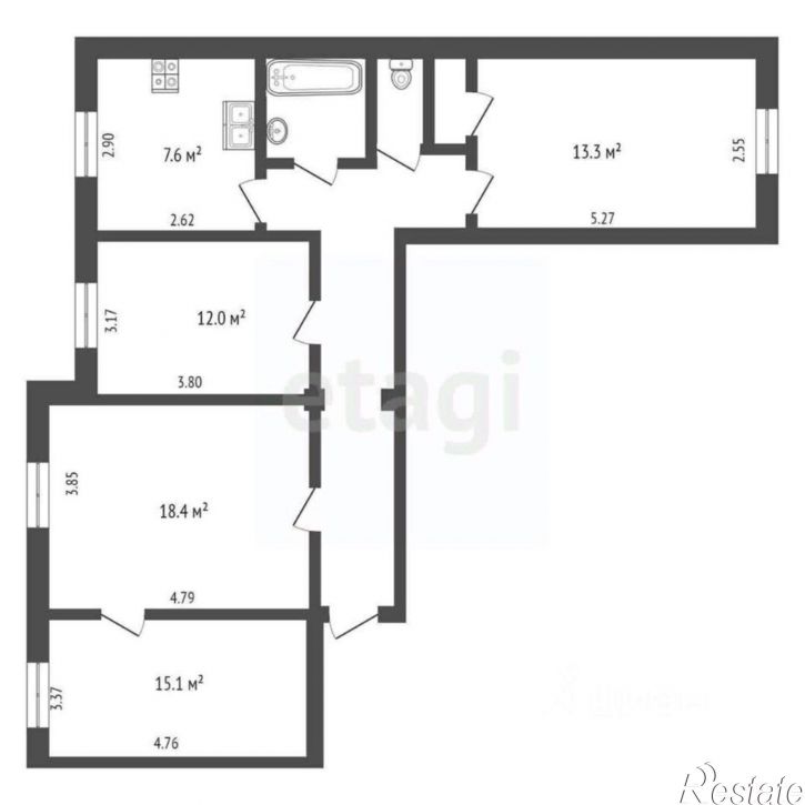 4-комн квартира ул Металлургов, 9,  д. 9
