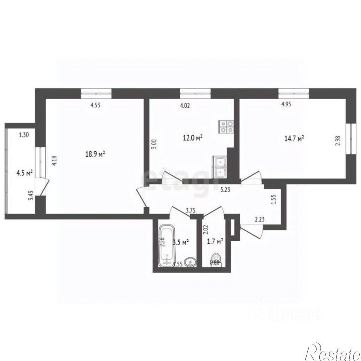 2-комн квартира Октябрьский пр-кт, 57Б,  д. 57Б
