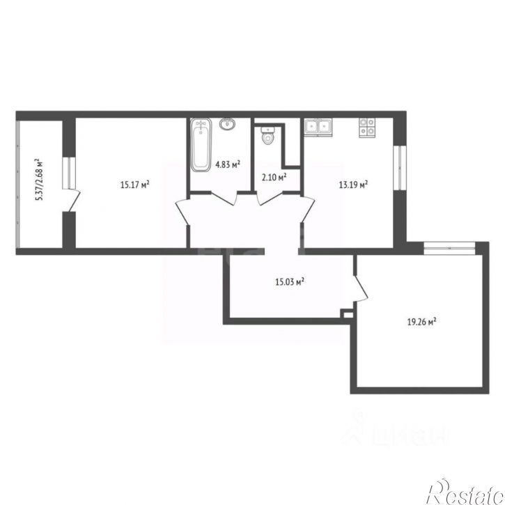 2-комн квартира улица Наседкина, 27А,  д. 27А