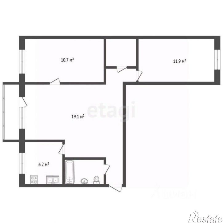 3-комн квартира проспект Строителей, 3А,  д. 3А