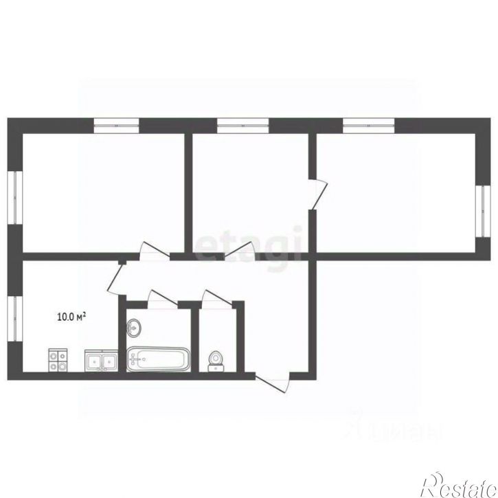 3-комн квартира ул Милютина, 9,  д. 9