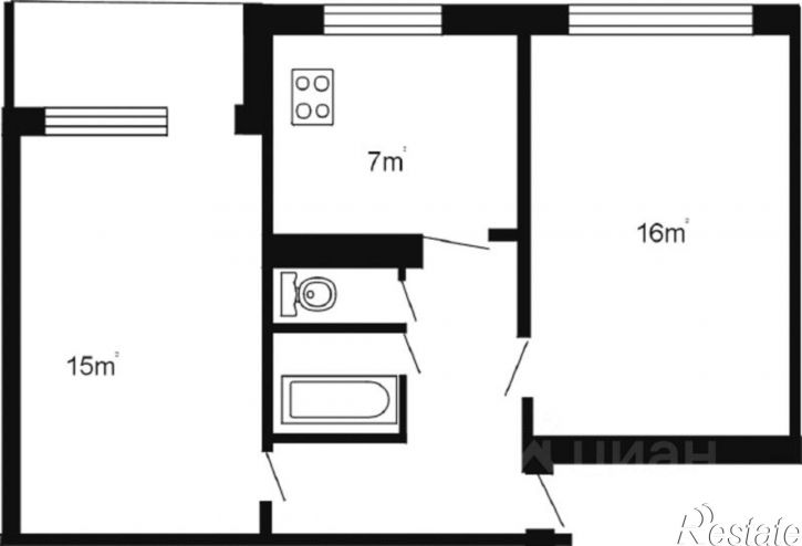 2-комн квартира улица Командарма Белова, 1,  д. 1