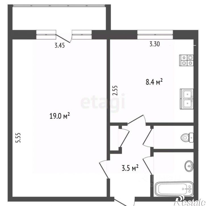 1-комн квартира ул Металлургов, 35,  д. 35