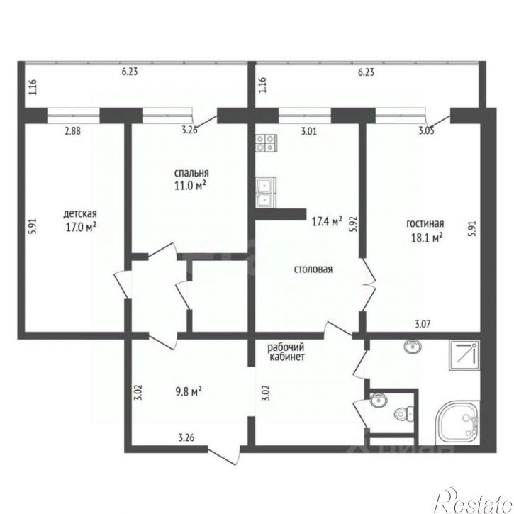 4-комн квартира ул Рыбинская, 20,  д. 20
