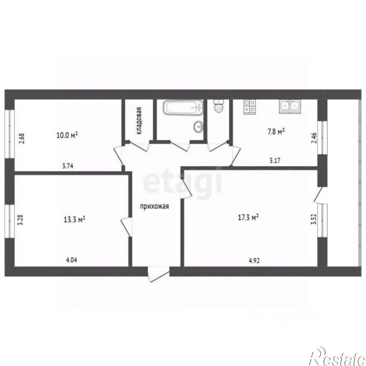 3-комн квартира ул Архангельская, 25,  д. 25