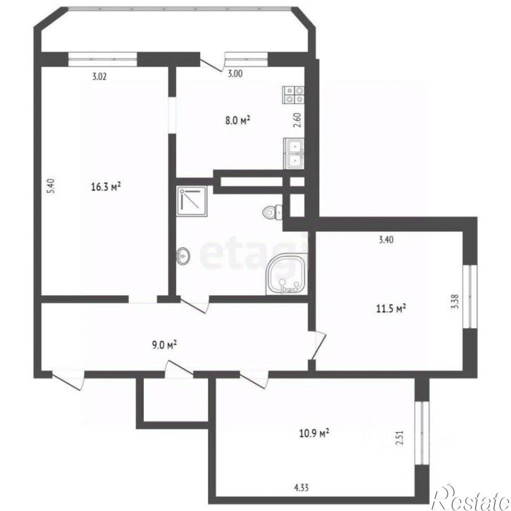 3-комн квартира ул Набережная, 41,  д. 41