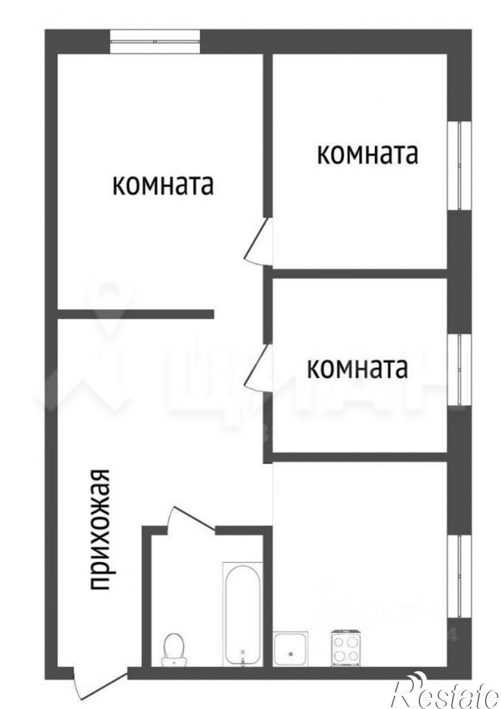 3-комн квартира ул Архангельская, 112,  д. 112