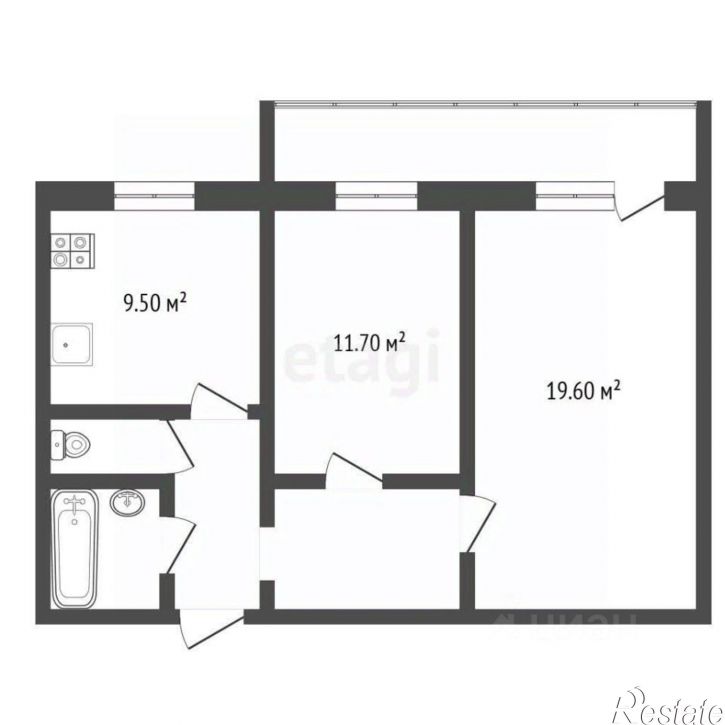 2-комн квартира Октябрьский пр-кт, 69,  д. 69