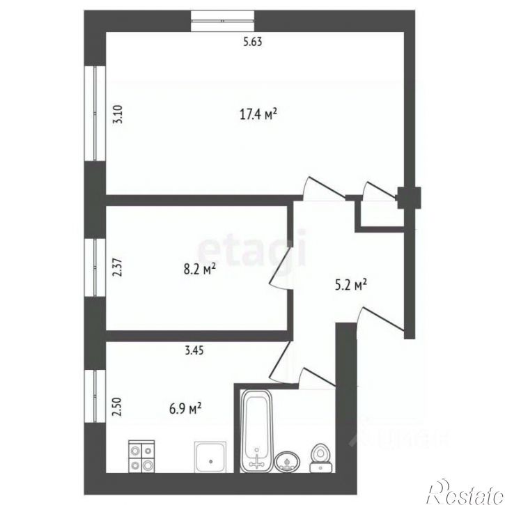 2-комн квартира пр-кт Строителей, 13,  д. 13
