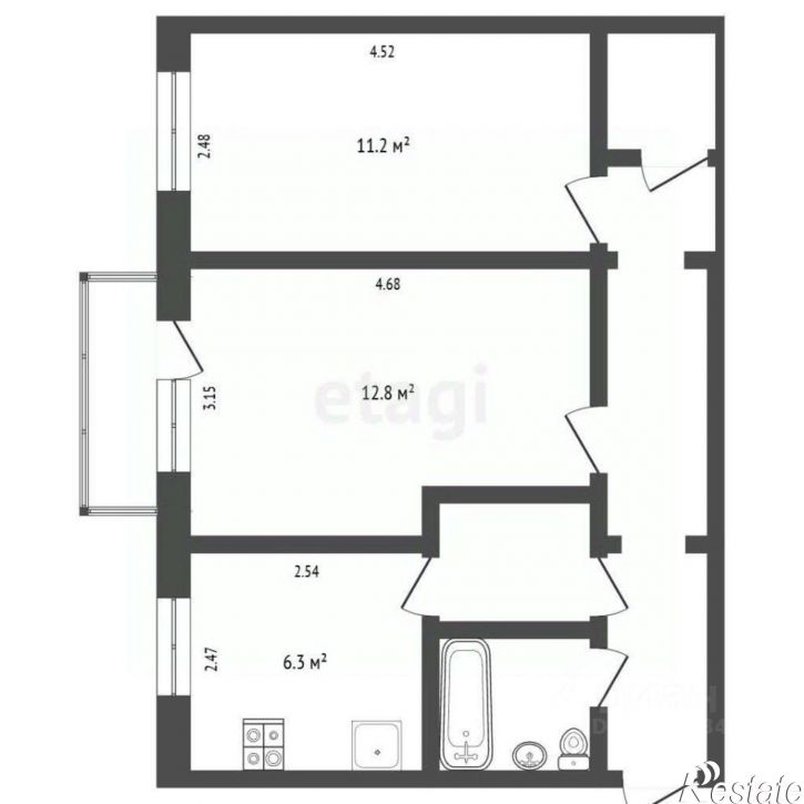 2-комн квартира пр-кт Строителей, 25,  д. 25