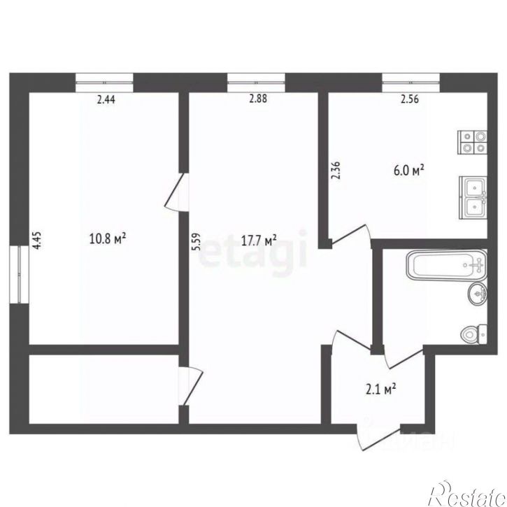 2-комн квартира ул Мамлеева, 19,  д. 19