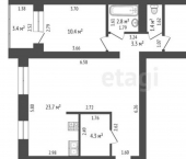 3-комн, 69кв м, этаж 2/10 ул Раахе, 48В