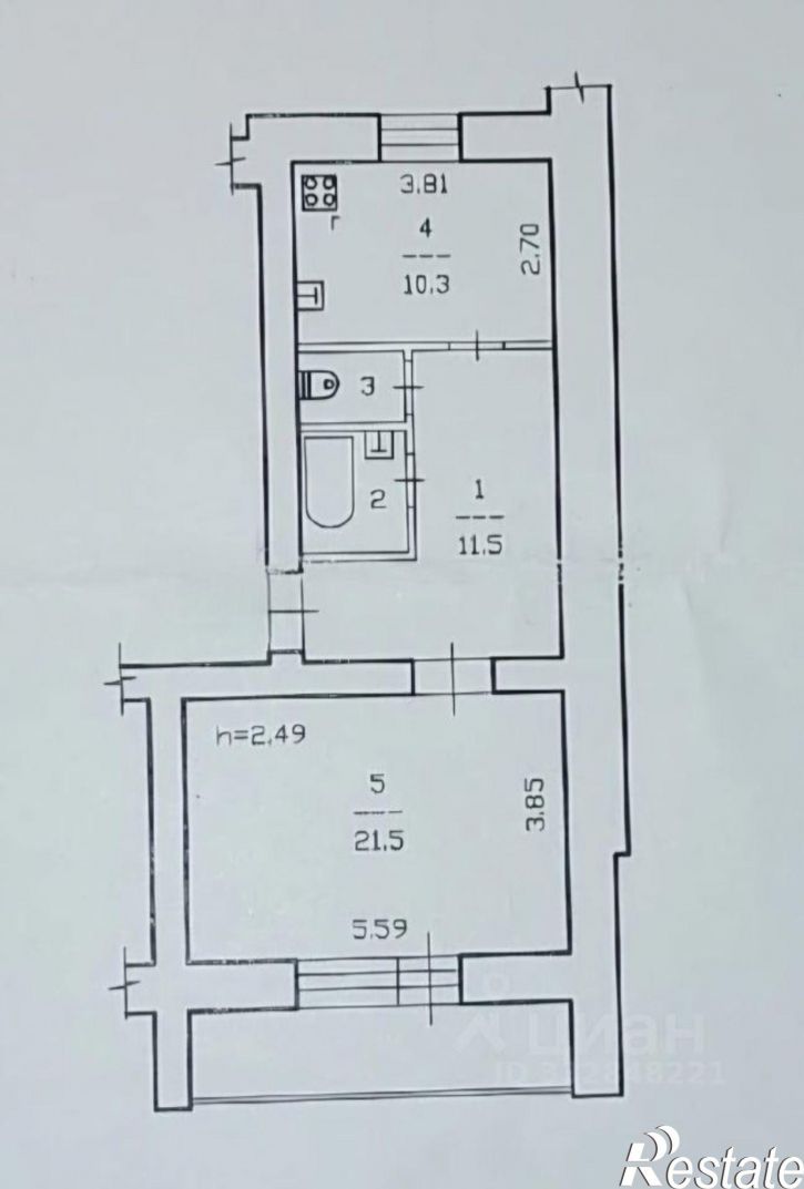 1-комн квартира Октябрьский пр-кт, 49,  д. 49