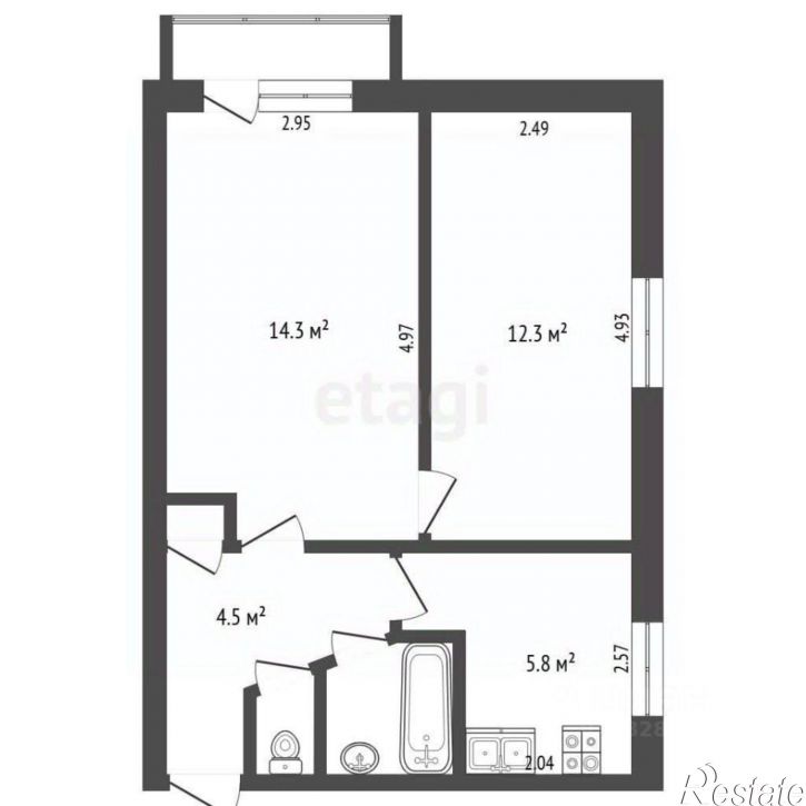 2-комн квартира ул Космонавта Беляева, 2Б,  д. 2Б