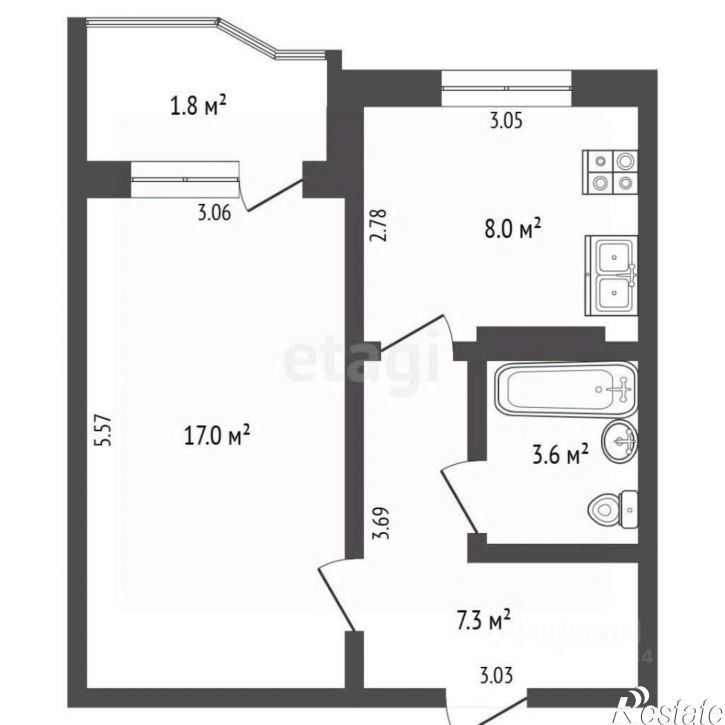 1-комн квартира Шекснинский проспект, 22,  д. 22
