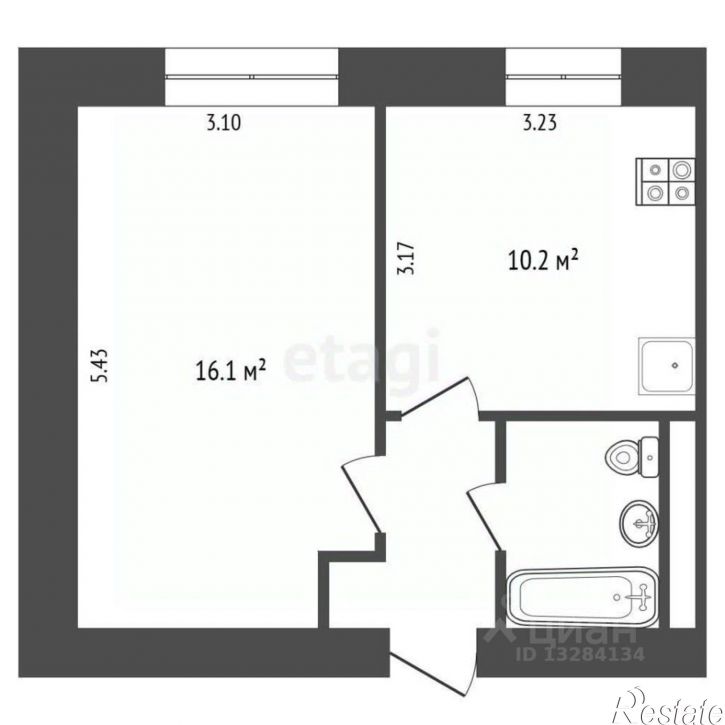 1-комн квартира улица Краснодонцев, 28,  д. 28