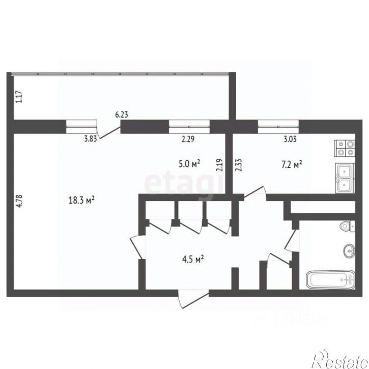 1-комн квартира улица Краснодонцев, 108,  д. 108